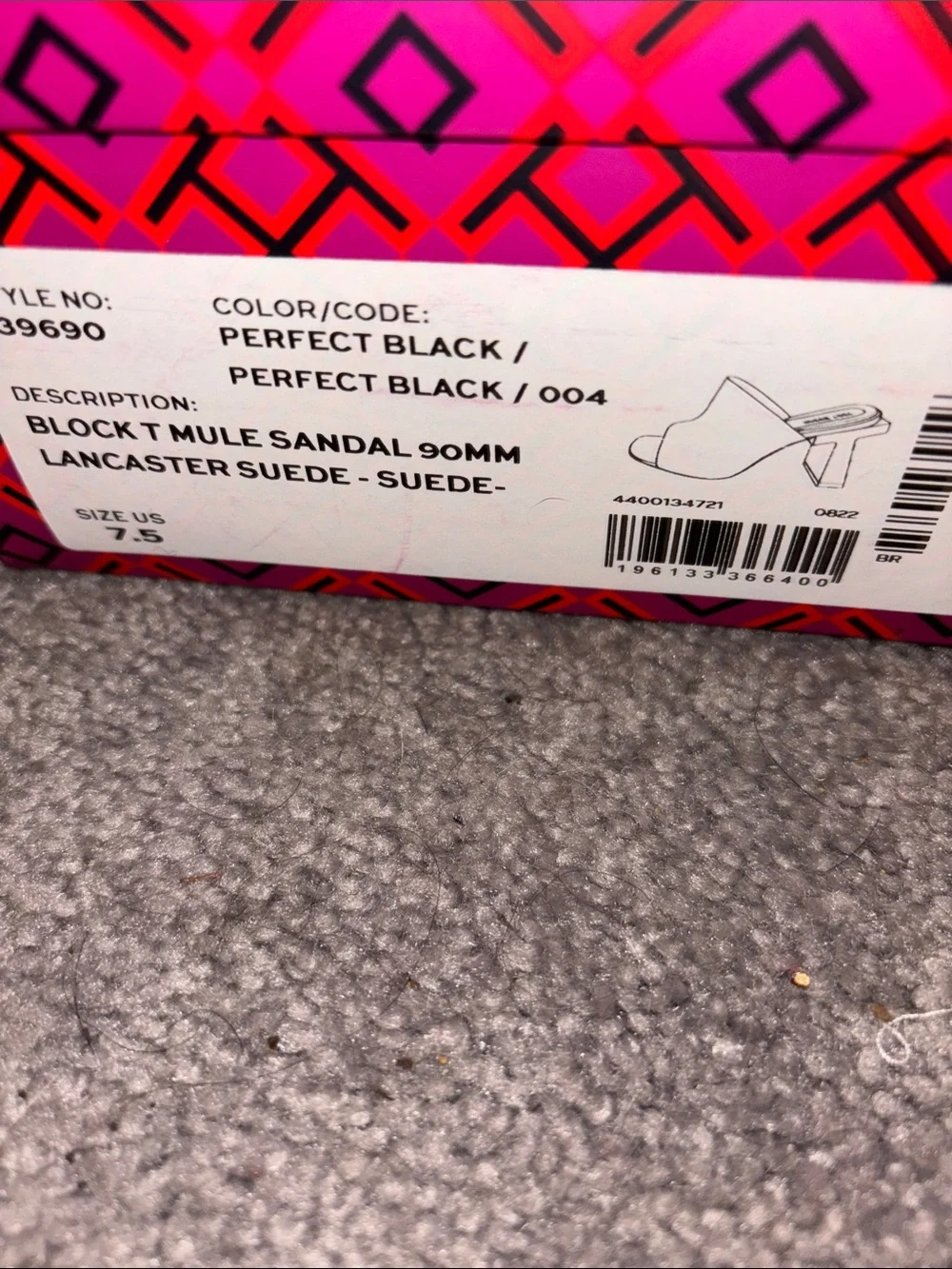 Tory Burch Black Suede Open-Toe Mule Slides